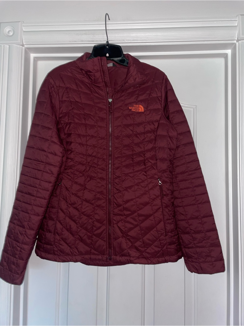 North Face Jacket Women Thermoball Puffer Quilted Lightweight Jacket In Maroon M